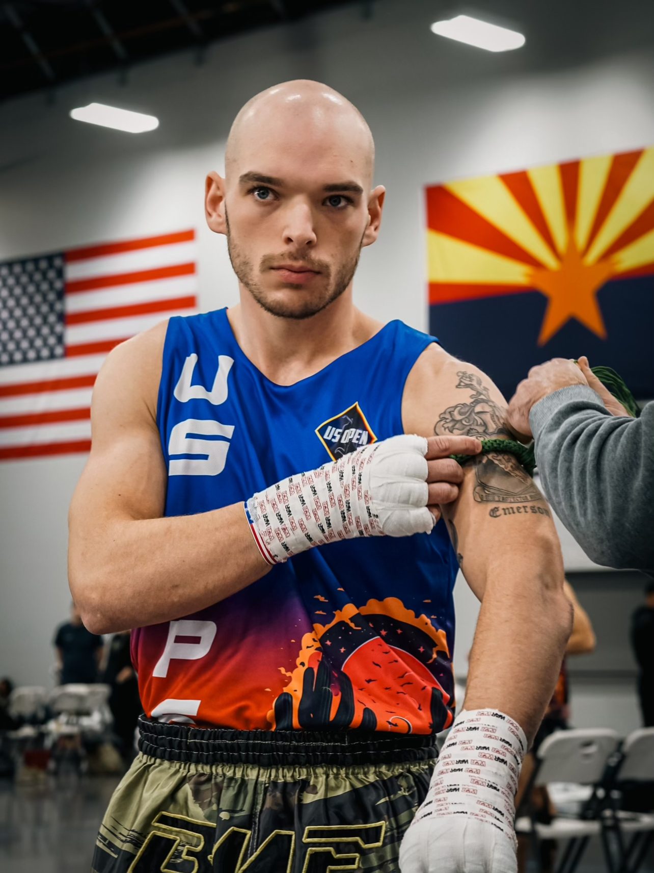 Ollie’s prajiad tied on before his fight